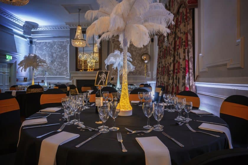 Meetings and Events at the Maids Head Hotel, Norwich. Our Our Minstrel Suite with a Studio 54 Theme