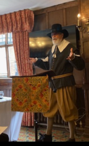 Celebrating Norfolk Day with Professor Rob Knee dressed as Samuel Fuller