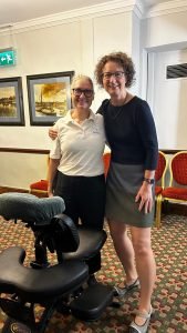 Hilary, from Sense, providing Wellness Wednesday massages in the workplace