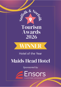 Winner of the Hotel of the Year at the Suffolk and Norfolk Tourism Awards